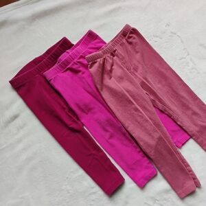 Lot Of 3 Shades Of Pink Stretch Leggings | Playground Outdoor Play Pants | 2T